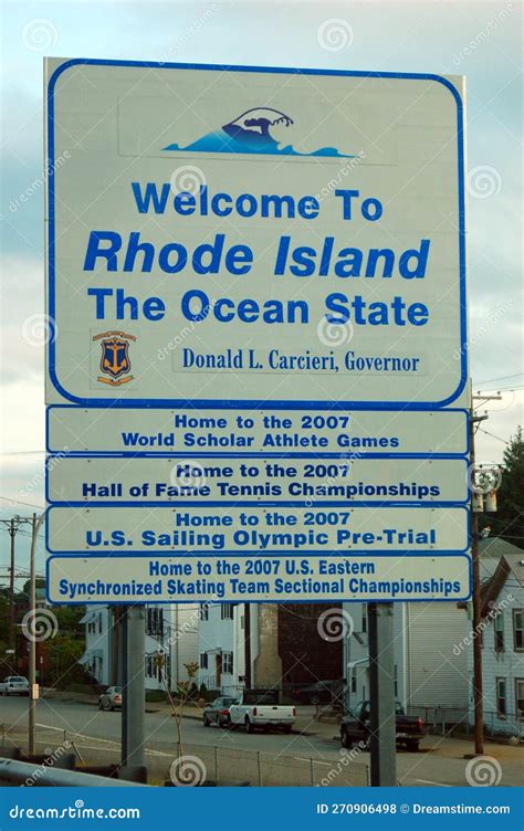 Welcome To Rhode Island Editorial Stock Photo Image Of Transportation 270906498