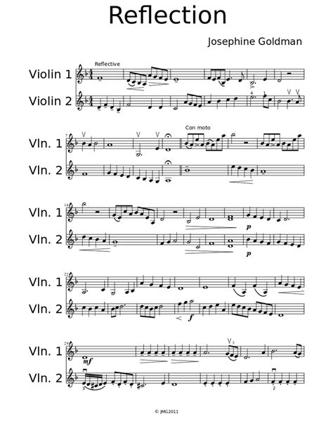 Reflection Sheet Music Download Free In Pdf Or Midi