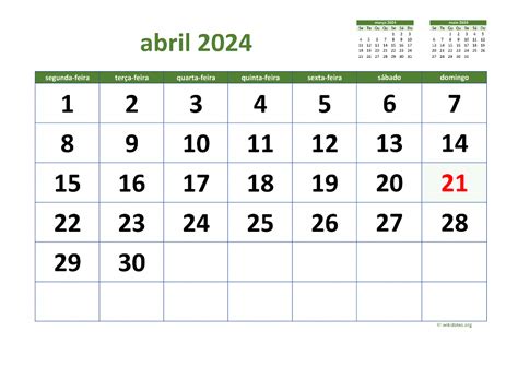 Calendário Abril 2024 WikiDates org