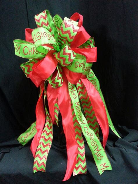 large  loop tree topper bow  streamers christmas tree etsy