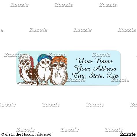 Owls In The Hood Label Address Labels Return Address Labels Owl