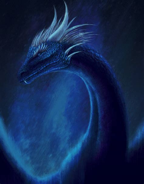 Download A Majestic Blue Dragon Stares Head On Wallpaper