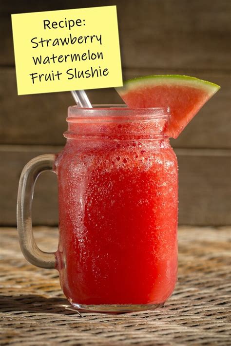 Strawberry Watermelon Slushie Recipe Fruit Smoothie Or Frosty