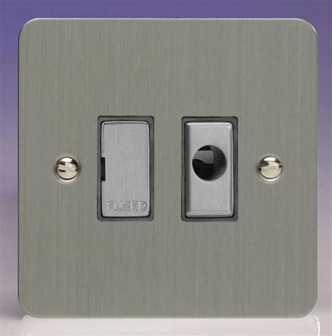 13a Unswitched Fused Spur Flex Outlet Ultraflat Brushed Steel