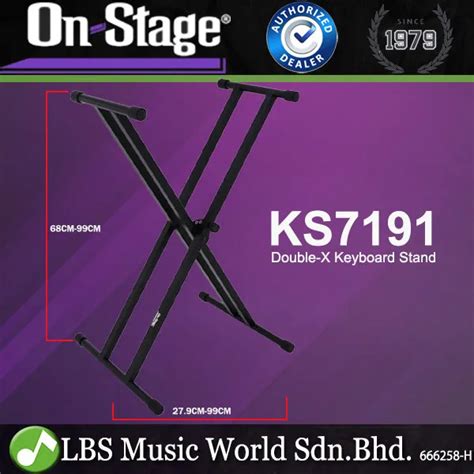 On Stage Ks7191 Classic Adjustable Welded Metal Double X Keyboard Stand