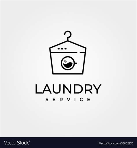 Creative Laundry Logo With Hanger Symbol And Wash Vector Image