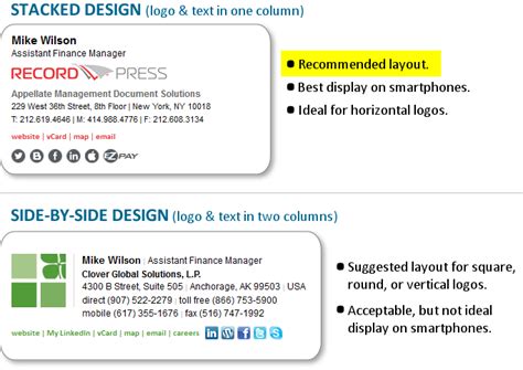 Business Email Signatures - Text & Logo - Dynasend