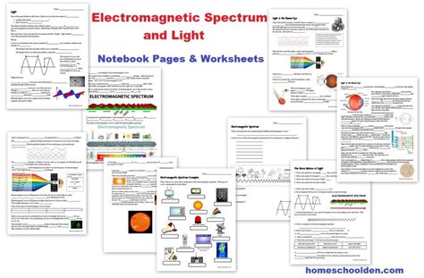 Waves The Electromagnetic Spectrum And Light Worksheets Homeschool Den