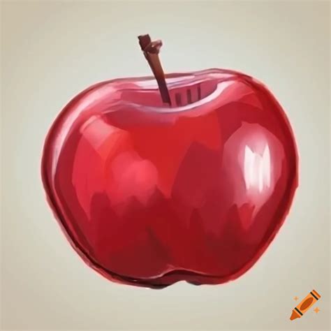 Vibrant Clip Art Of A Realistic Anime Style Apple