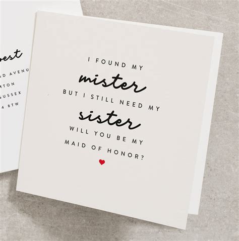 Maid Of Honor Card By Twist Stationery
