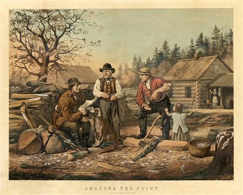 Arguing The Point Drawing By Currier And Ives Fine Art America