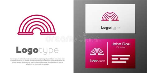 Logotype Line Rainbow Icon Isolated On White Background Logo Design