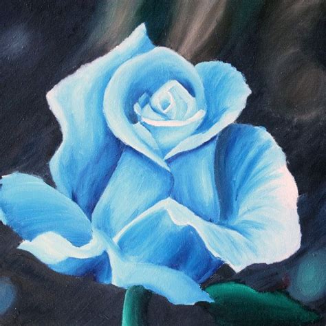 Blue Rose Flower Painting Amazing Art Painting Blue Rose