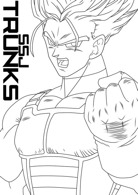 Dragon ball z coloring pages trunks. Trunks SSJ Lineart by DBZArtist94 on DeviantArt