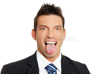 Man Sticks Out Tongue Stock Photo Image Of Male Smile 41096996