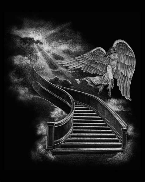736x981 stairway to heaven back tattoo tattoo's stairways. Pin by eric west on stencil | Heaven tattoos, Stairway to ...