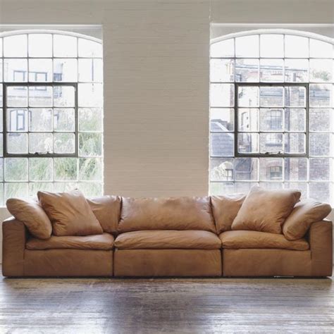 Truman Large Sectional Sofa In Tan Leather Andrew Martin