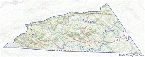 Map Of Grayson County Virginia Địa Ốc Thông Thái