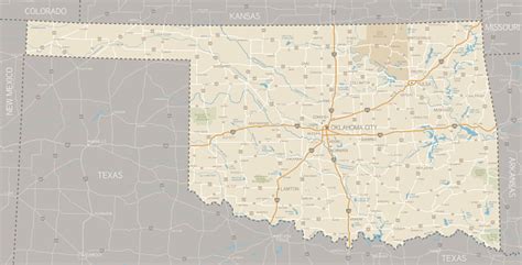 A Segmented Map Of Oklahoma Next To Texas Stock Illustration Download
