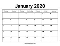 Just click print right from your browser. Calendar January 2020 - Calendar Options