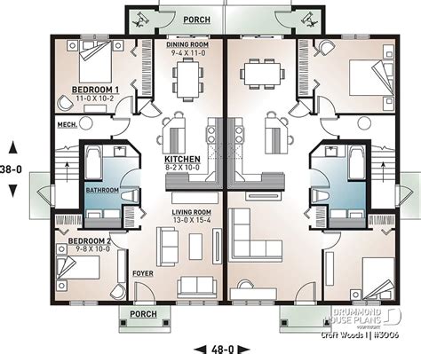 4 Unit Apartment Building Floor Plans