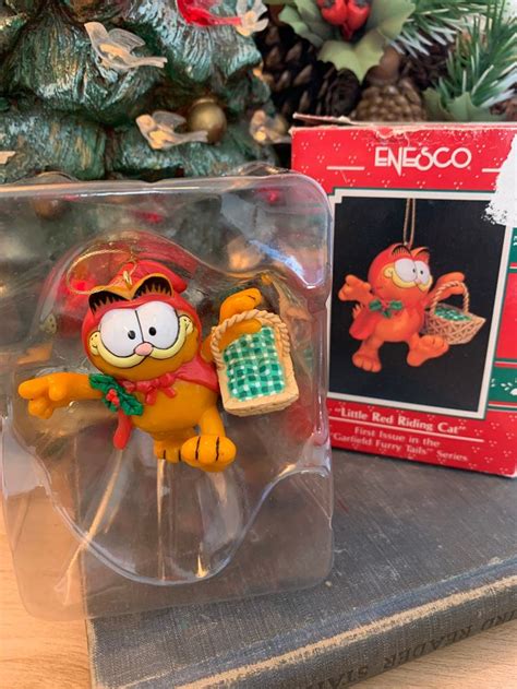 Adorable Vintage Garfield Christmas Ornament Little Red Etsy
