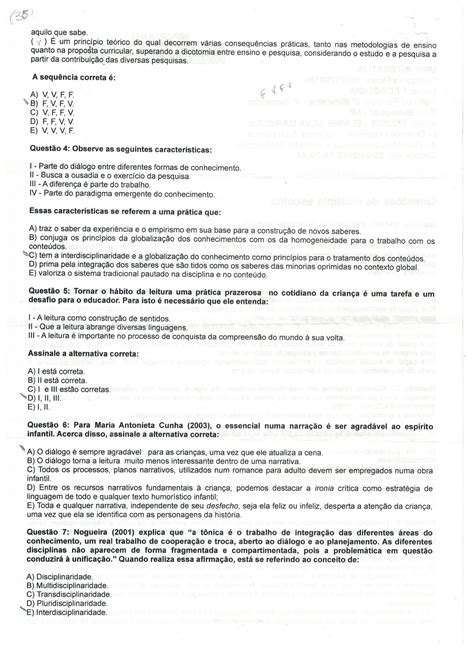 Prova De Pedagogia Interdisciplinar Unip