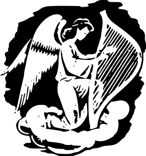 Angel Playing Harp Clip Art Free Vector In Open Office