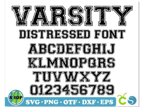 Prints Distressed Varsity Letters And Numbers Svg College Distressed