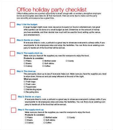 And if at this time you are looking for information and ideas regarding the office christmas party event templates then, you are in the perfect professional business proposal letter free solicited business proposal letters. Party Checklist Templates - 14+ Free Word, PDF Documents Download | Free & Premium Templates