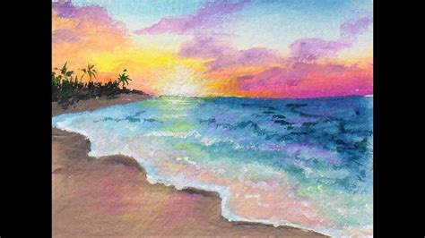 Easy Pastel Sunset Painting Tutorial For Beginners And Diy Gouache From