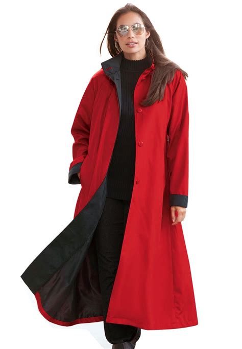 Long Hooded Raincoat Jessica London Red Raincoatsforwomenlondon