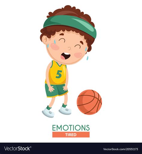Tired Kid Emotion Royalty Free Vector Image Vectorstock