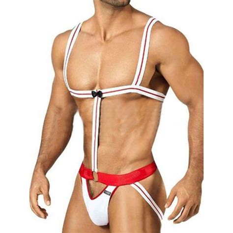 Prix De Gros Homme Porte Jarretelles Sling Underwear Mankini Justaucorps Strings Slips Body