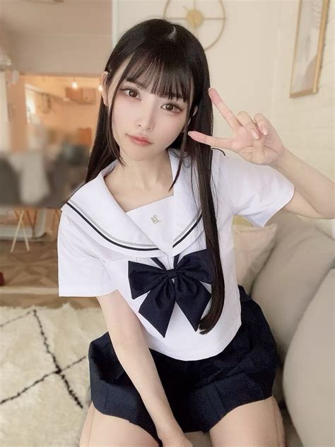 Twitter Model Poses Sakura Uniform Ruffled Ruffle Blouse Favorite Tops Oriental Women