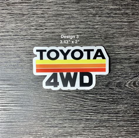 Toyota Vintage Stripes 4wd Vinyl Sticker Car Decal Tacoma Tundra