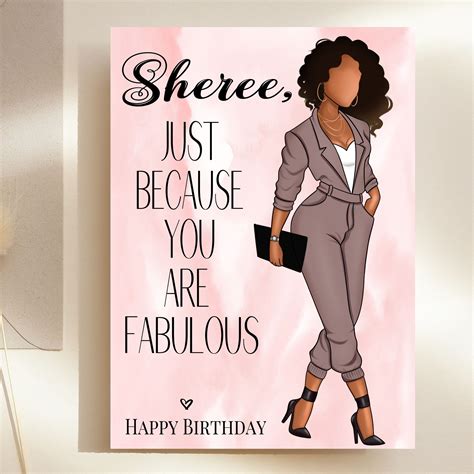 Ethnic Cards Black Woman Birthday Card Personalised Birthday Etsy Uk