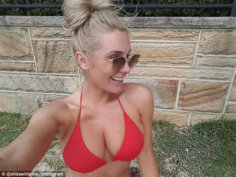 Zilda Williams Flaunts Famous E Cup Assets In Red Bikini Bra On