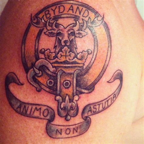 Men would be lost without women. My Gordon Clan Tattoo. Bydand means Steadfast. Animo non Astutio means "By Courage not By Craft ...