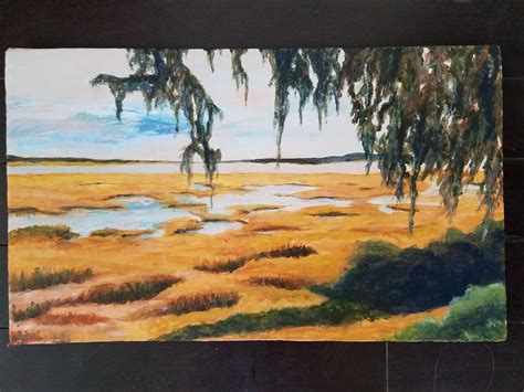 Fall Marsh Landscape On Wood Acrylics On Wood Scenery Fro Flickr