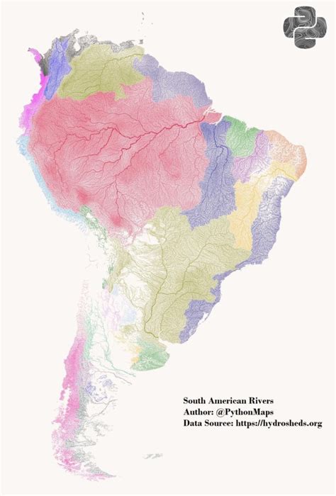 Mapa De Las Cuencas Hidrográficas De Sudamérica 2022 Mapas Milhaud