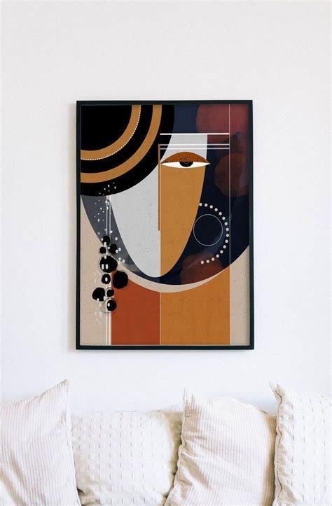 Moon Large Wall Art Print Abstract Faces Art Contemporary Image