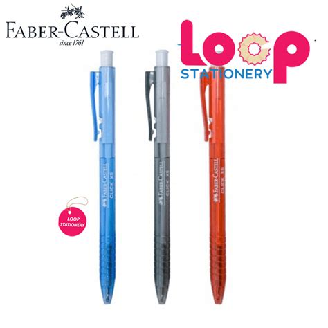 10pcs X Faber Castell Ball Pen Click X5 05mm Blackbluered