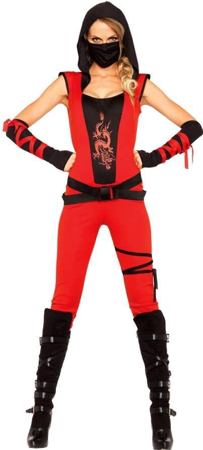 Red Ninja Costume Women Assasin Scostumes