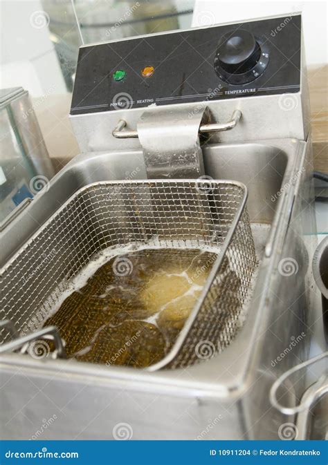 Deep Fryer On Restaurant Kitchen Stock Photo Image Of Commercial