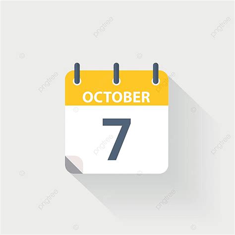 October Calendar Vector Design Images 7 October Calendar Icon On Day
