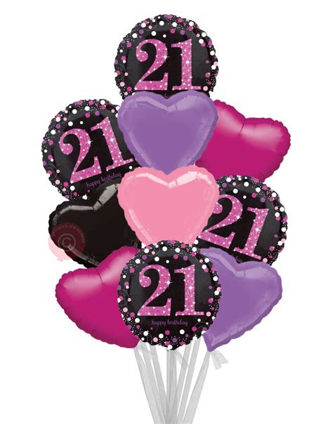 Personalised 21 Pink Celebration 21st Happy Birthday Balloons