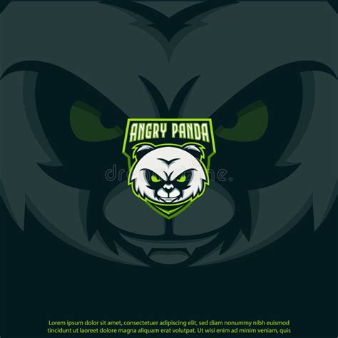 Panda Head Shield Mascot Logo Stock Vector Illustration Of Identity