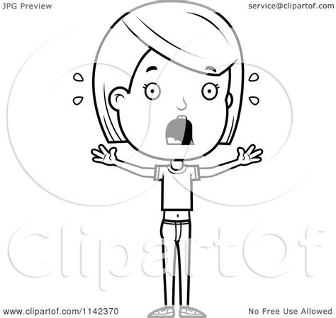 Download 263 scared face free vectors. Cartoon Clipart Of A Black And White Scared Adolescent ...