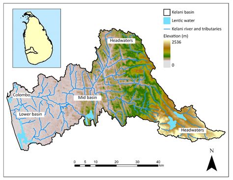 Kelani River Basin Of Sri Lanka Only The Mainstem Major Tributaries